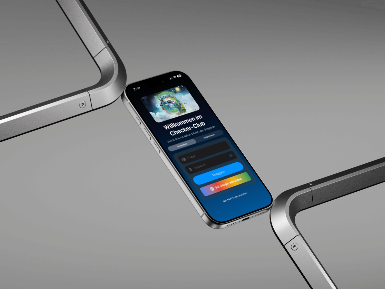 Checker Club Mockup für eine iOS-Lern-App